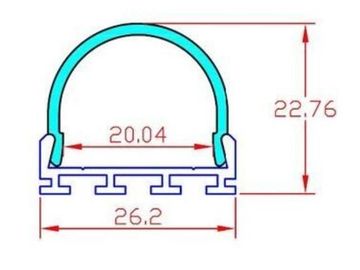 Waterproof LED aluminum profiles LED extrusion A2623 for LED Strips 2m length