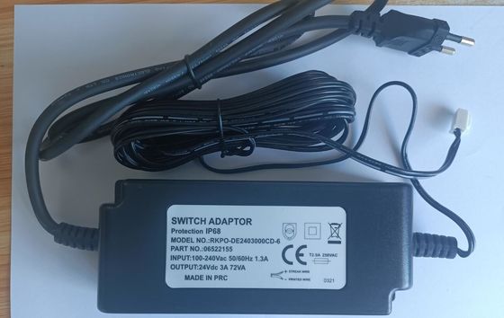 24Vdc 3a 72Watt IP68 waterproof led transformer for electronic faucet,AC 100-240Vac, with CE UL marked