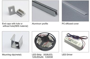 Anodized Finished LED Aluminum Profile For Shop / Kitchen /  Home , OEM ODM Service