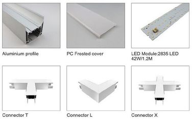 1m 2m 3m LED Aluminum Profile Extrusion For LED Strips Lights , Eco Friendly