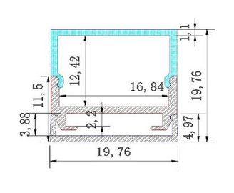 1m 2m 3m LED Aluminum Profile Extrusion For LED Strips Lights , Eco Friendly