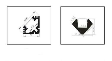 Corner Led Aluminum Profile Extrusion With Transformer Cover , Led Tape Channel