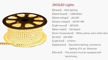 Single Color Led Tape Light Strips Dimmable , 12 Volt 5 Meter Led Sticky Strip Lights