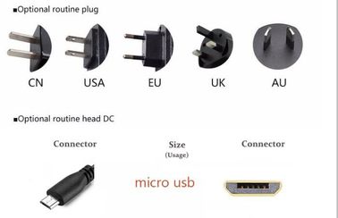 Black 12v Power Adapter For Webcam Led Strips Pinter , 100mvp Ripple Noise