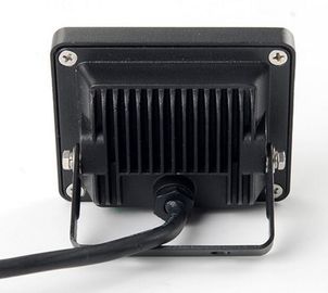 IP65 10w 700lm Stadium Waterproof Led Flood Lights With Tempered Glass , Black Aluminum Body