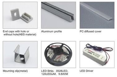 LED aluminum extrusion profile for ceiling Decoration, Frosted/Clear/Diffuser cover,1m 2m 3m