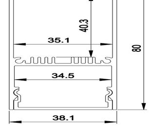 38mm*80mm pendant aluminum led channel with PC frosted cover, ALP3880 alu extrusion