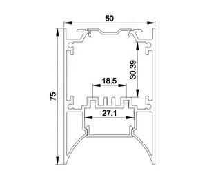 50mm*75mm Indirect Light Linear Pendant LED Module Aluminum LED Profiles for led strips