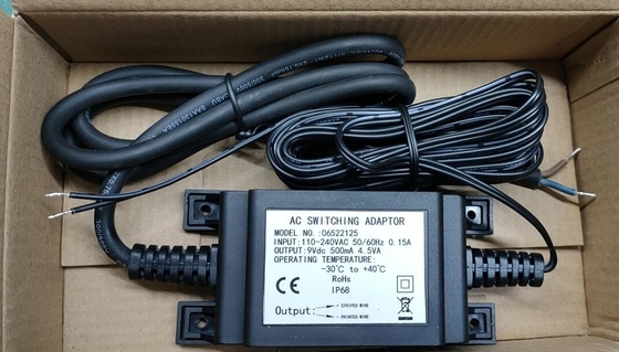 Outdoor waterproof transformer, power supply,9Vdc 500mah 4.5W IP68 Waterproof switch adaptor for faucet